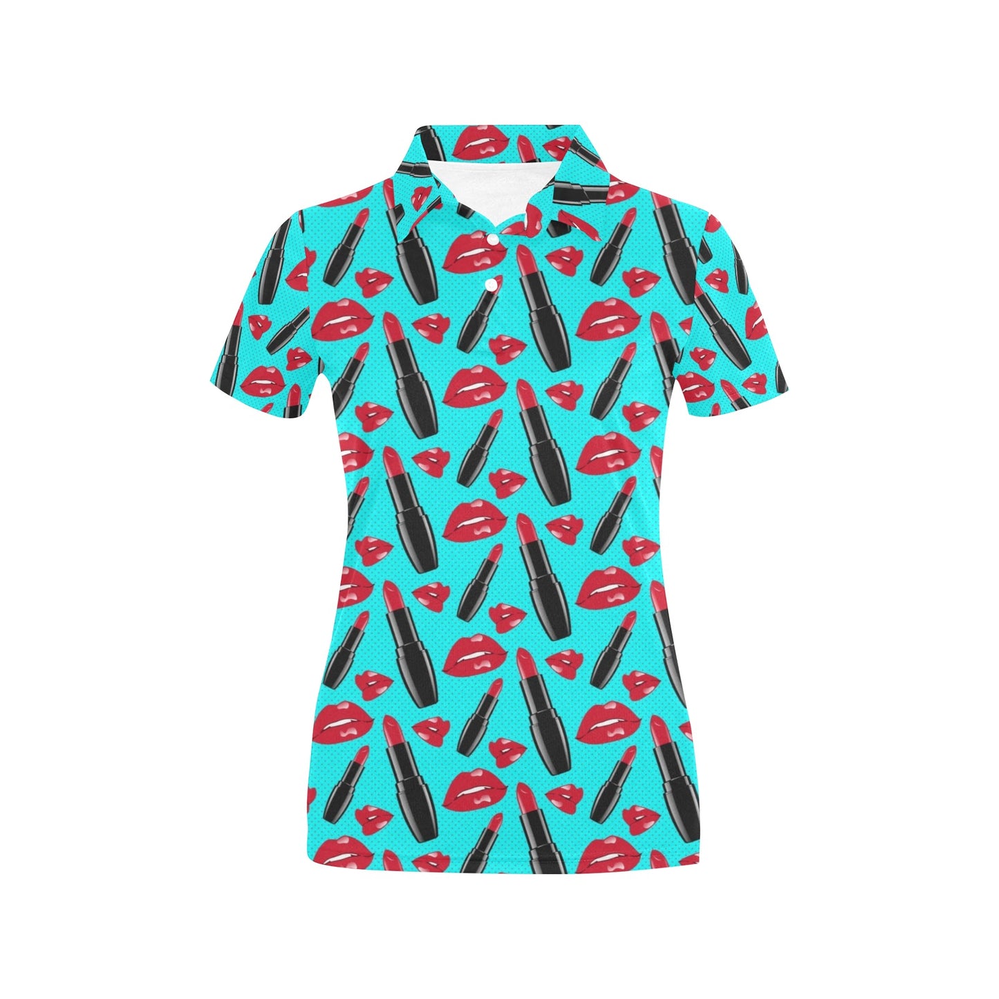 Lipstick Pattern Print Design LT02 Women's Polo Shirt