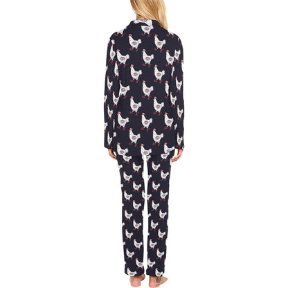 Chicken Pattern Print Design 03 Women's Long Pajama Set