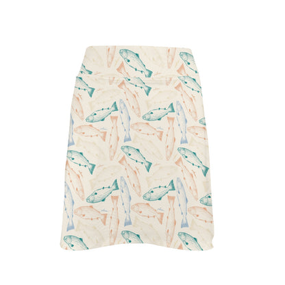 Salmon Fish Print Design LKS305 17" Golf & Pickleball Skort with Pockets