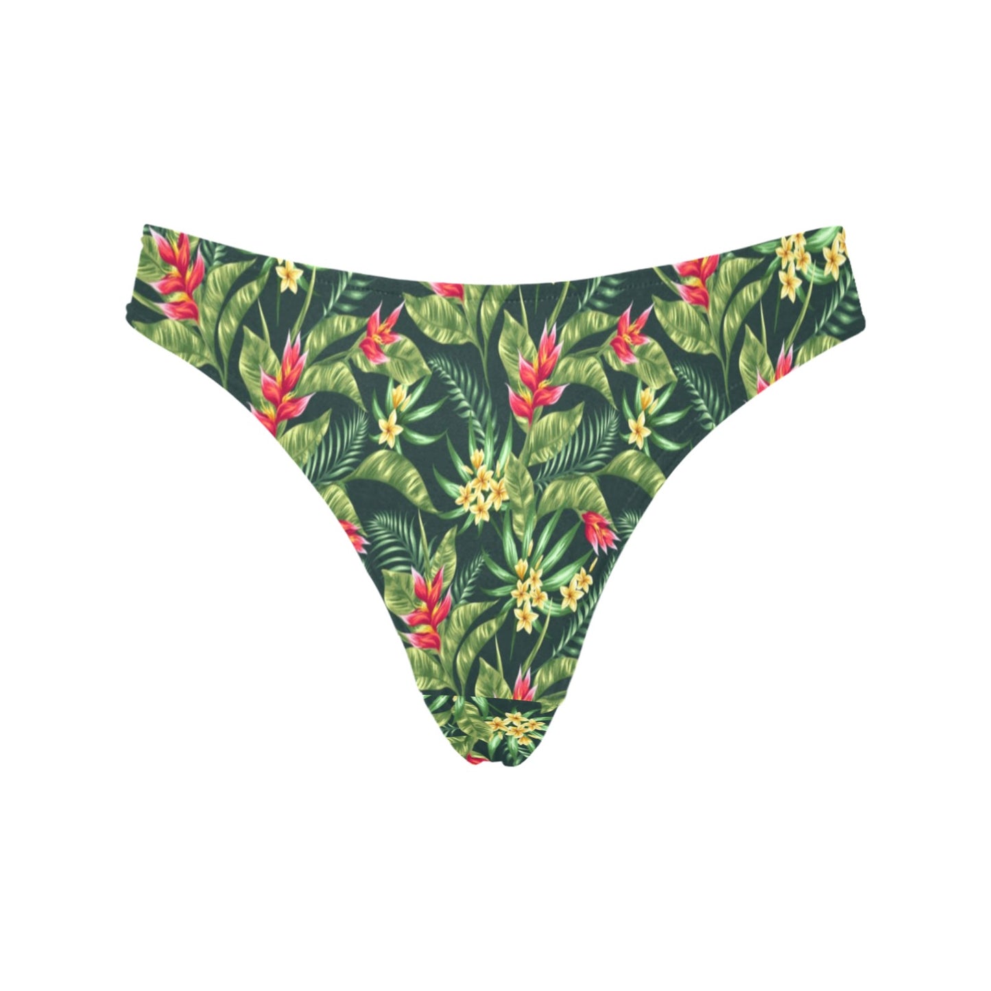 Tropical Folower Red Heliconia Print Women's Thongs