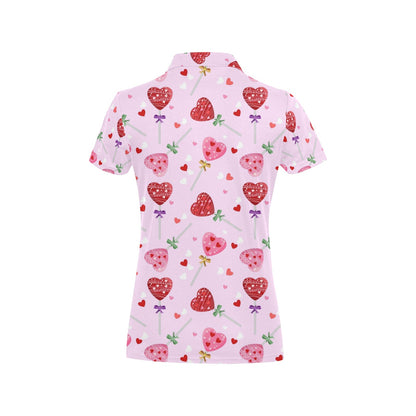 Lollipop Pattern Print Design LL07 Women's Polo Shirt