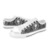 Bandana Skull Print Design LKS303 Women's White Low Top Shoes