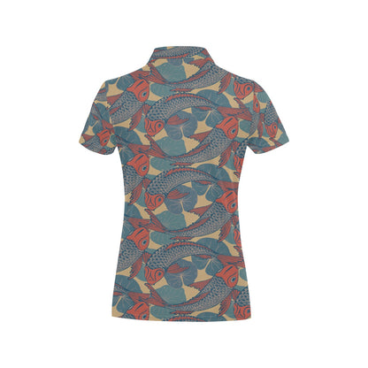 Pisces Pattern Print Design A01 Women's Polo Shirt