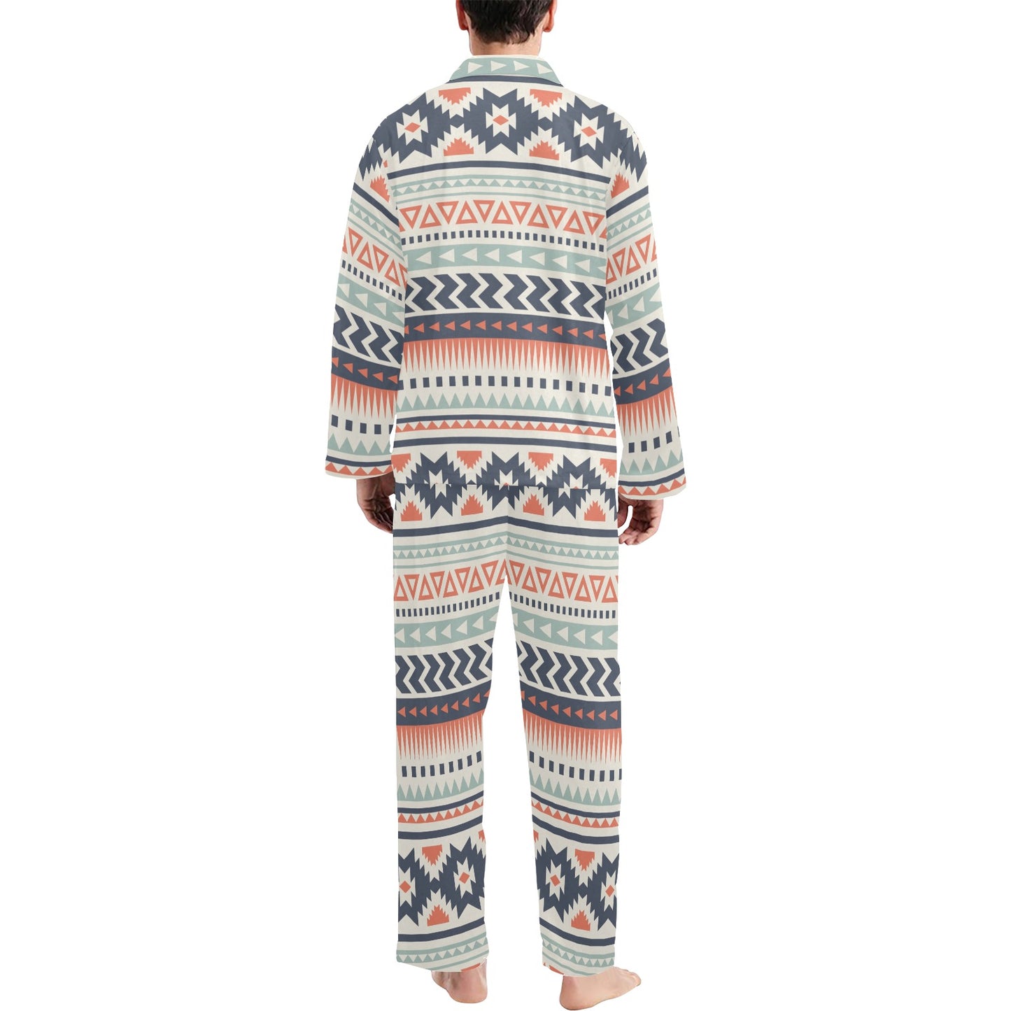 Tribal Aztec vintage pattern Men's Long Pajama Set