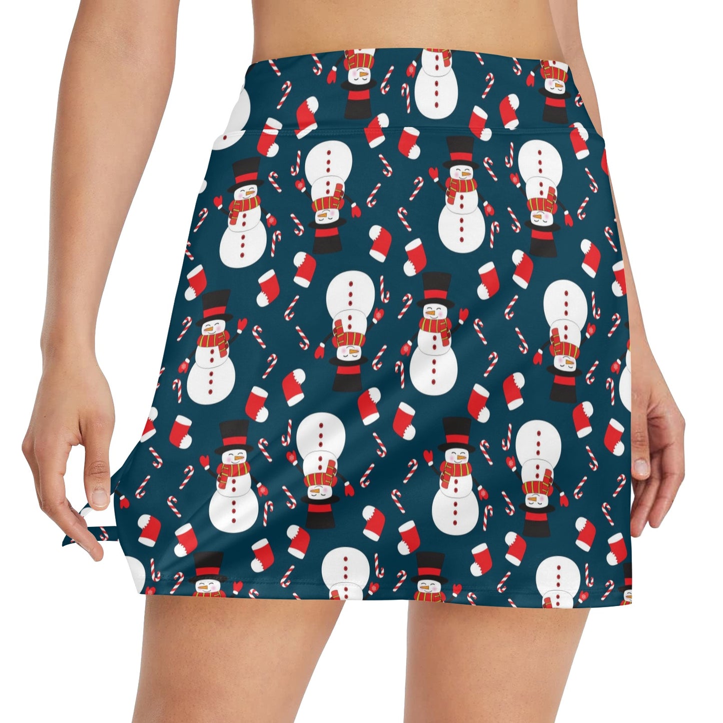 Snowman Print Design LKS301 17" Golf & Pickleball Skort with Pockets