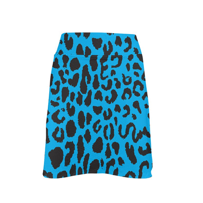 Cheetah Blue Print Pattern 17" Golf & Pickleball Skort with Pockets