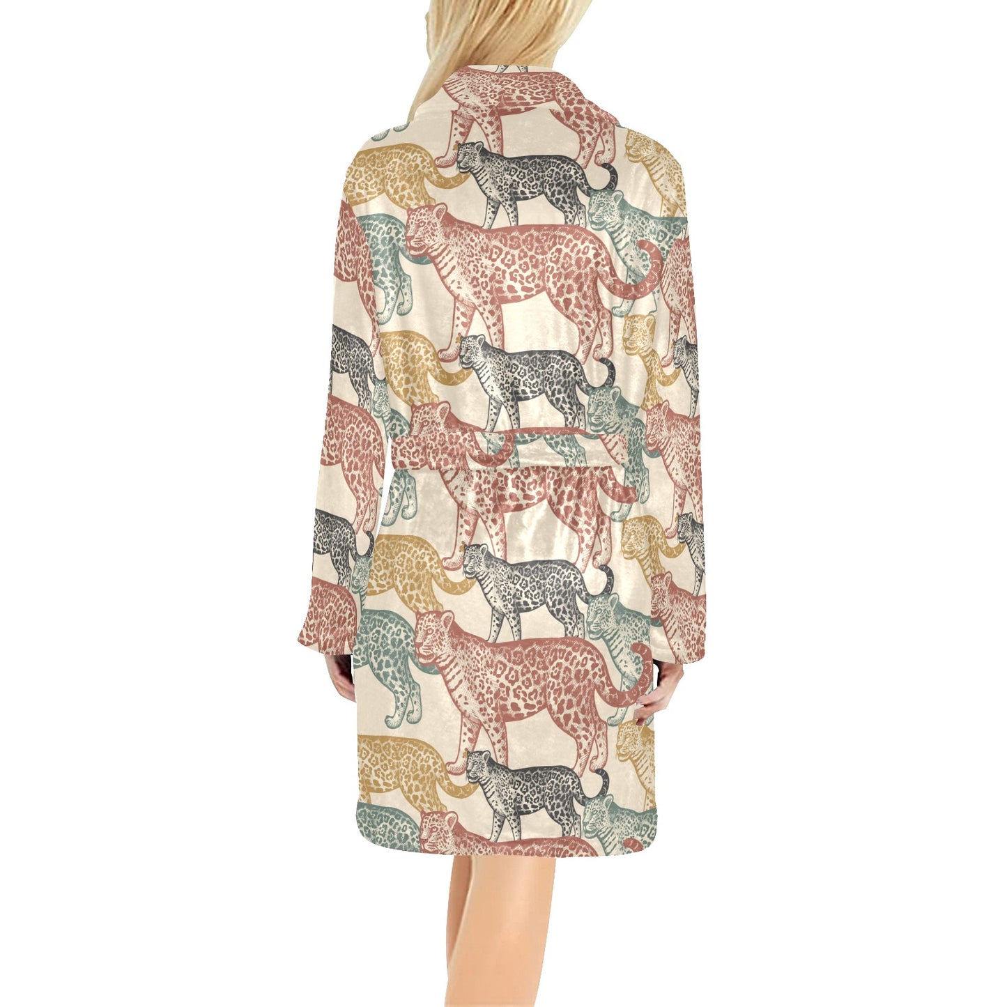 Jaguar Pattern Print Design 01 Women's Fleece Robe