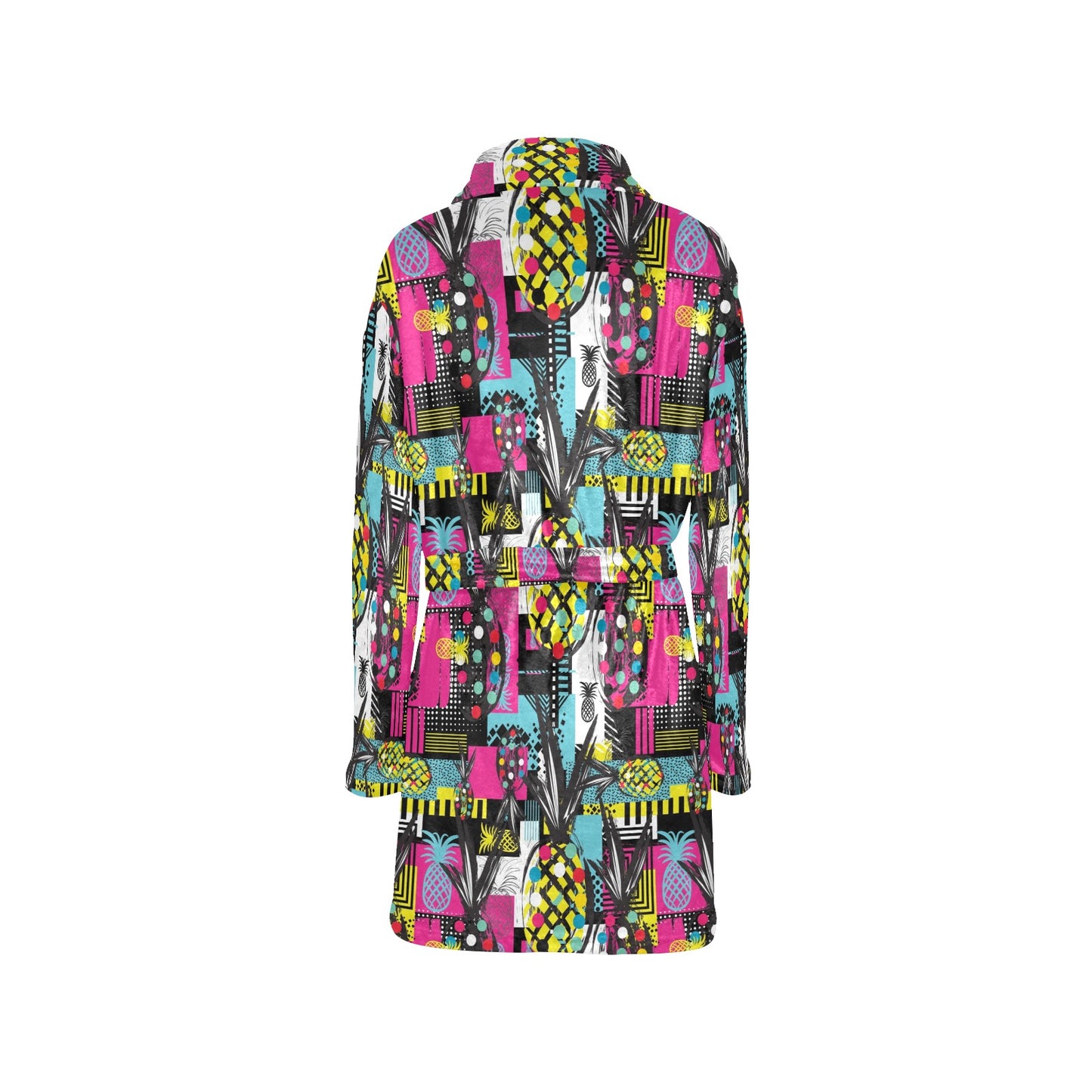 Pop Art Pineapple Pattern Print Design A02 Women's Fleece Robe