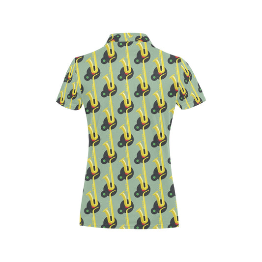 Saxophone Print Design LKS405 Women's Polo Shirt