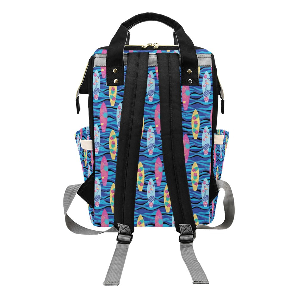 Surfboard Print Design LKS304 Diaper Bag Backpack