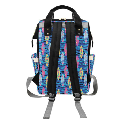 Surfboard Print Design LKS304 Diaper Bag Backpack