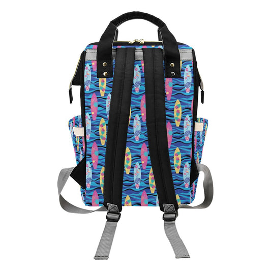 Surfboard Print Design LKS304 Diaper Bag Backpack