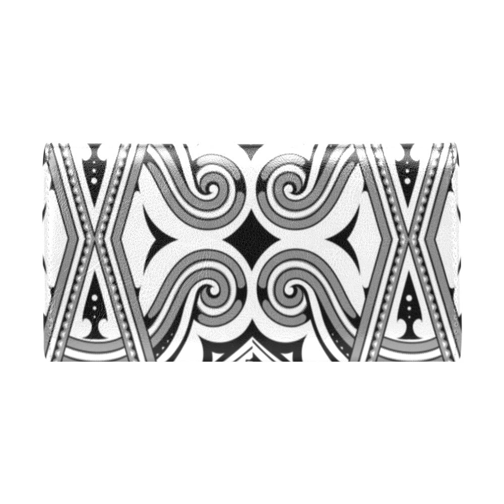 Samoan Pattern Print Design LKS302 Women's Trifold Wallet