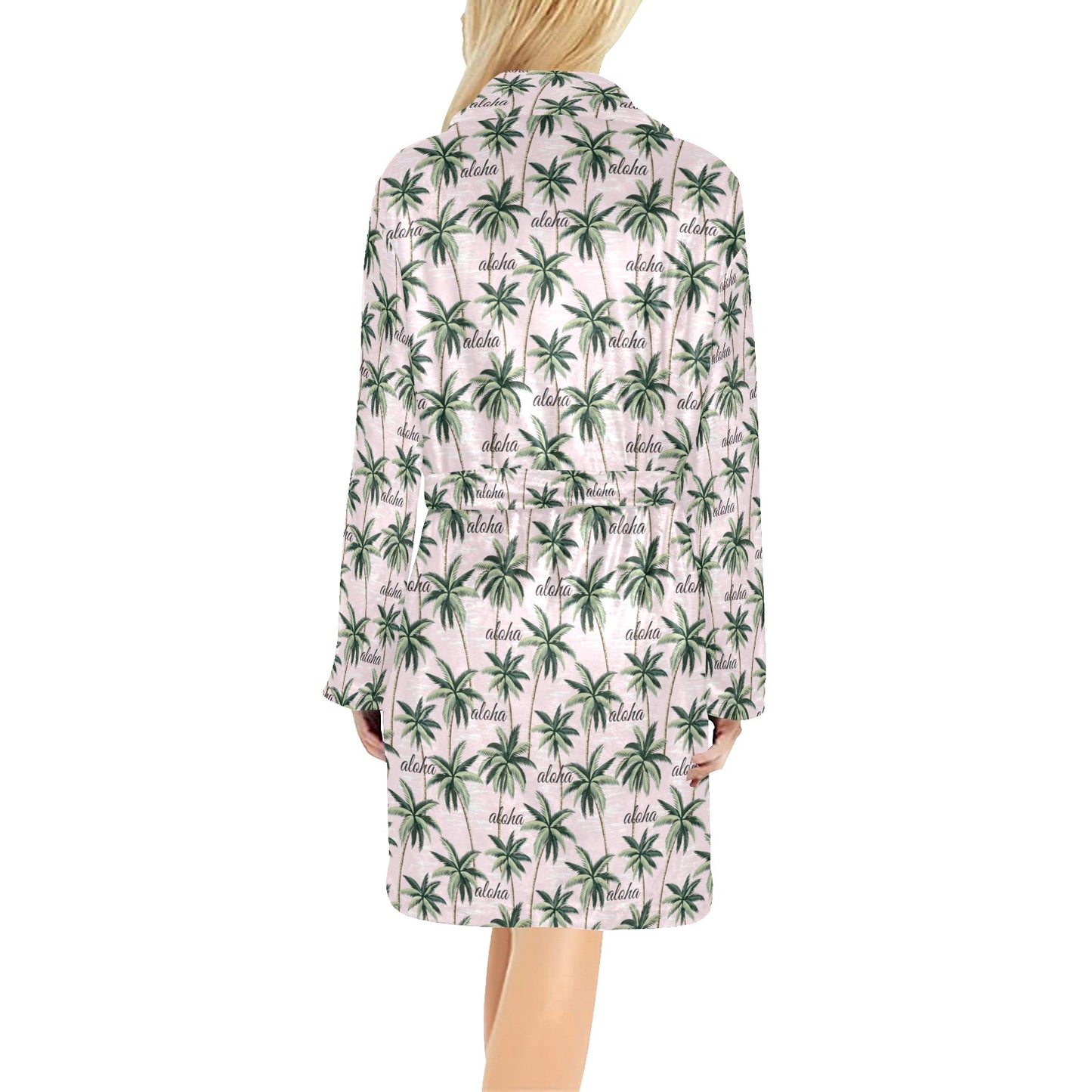 Aloha Beach Pattern Design Themed Print Women's Fleece Robe