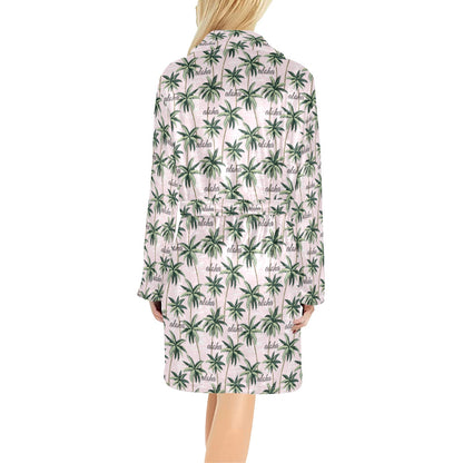 Aloha Beach Pattern Design Themed Print Women's Fleece Robe