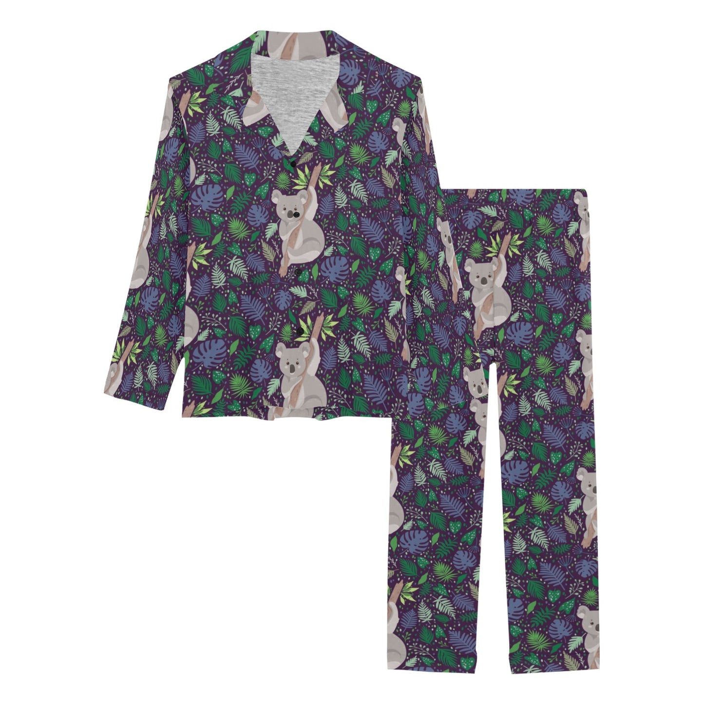 Koala Pattern Print Design 06 Women's Long Pajama Set
