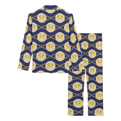 Anchor Luxury Pattern Women's Long Pajama Set