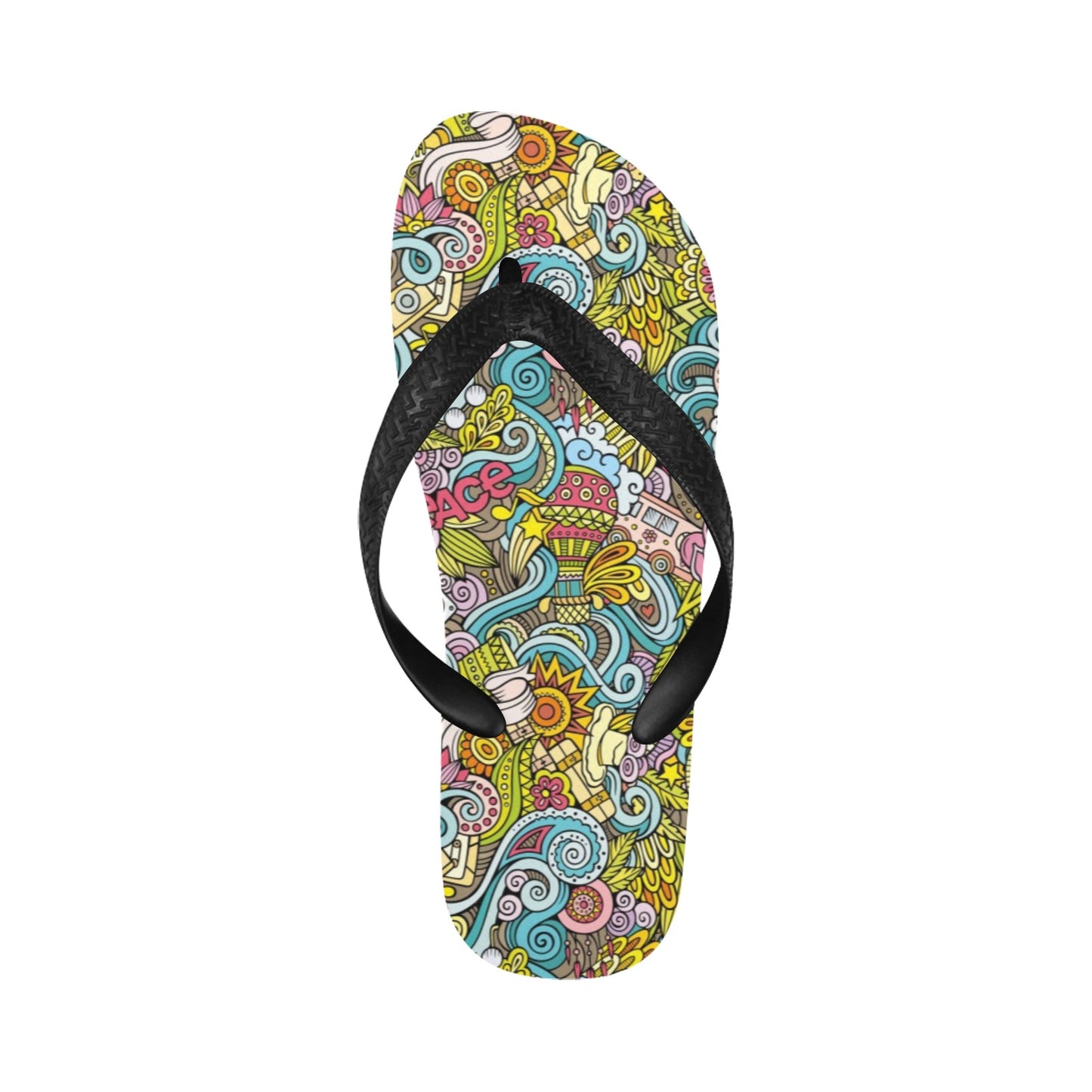 Hippie Print Design LKS301 Flip Flops