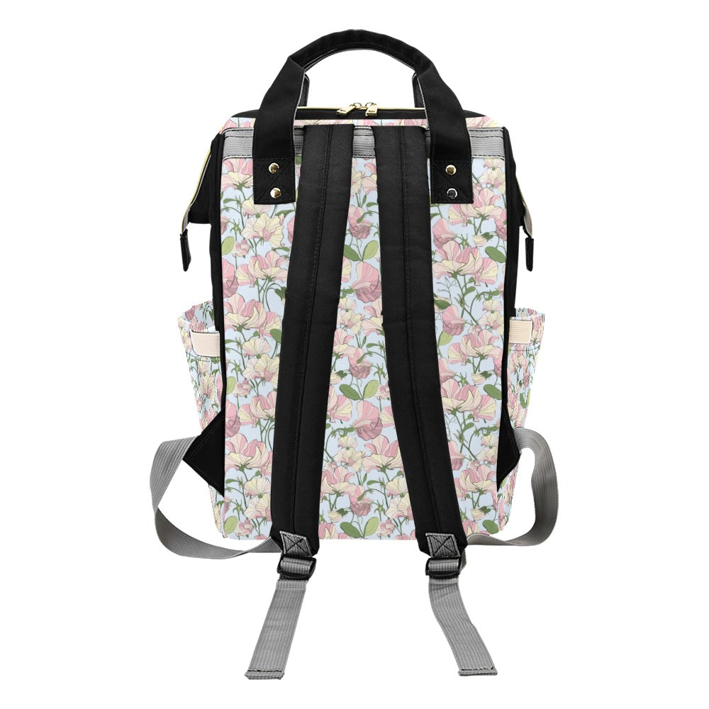 Sweet Pea Print Design LKS304 Diaper Bag Backpack