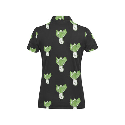 Kale Pattern Print Design 02 Women's Polo Shirt