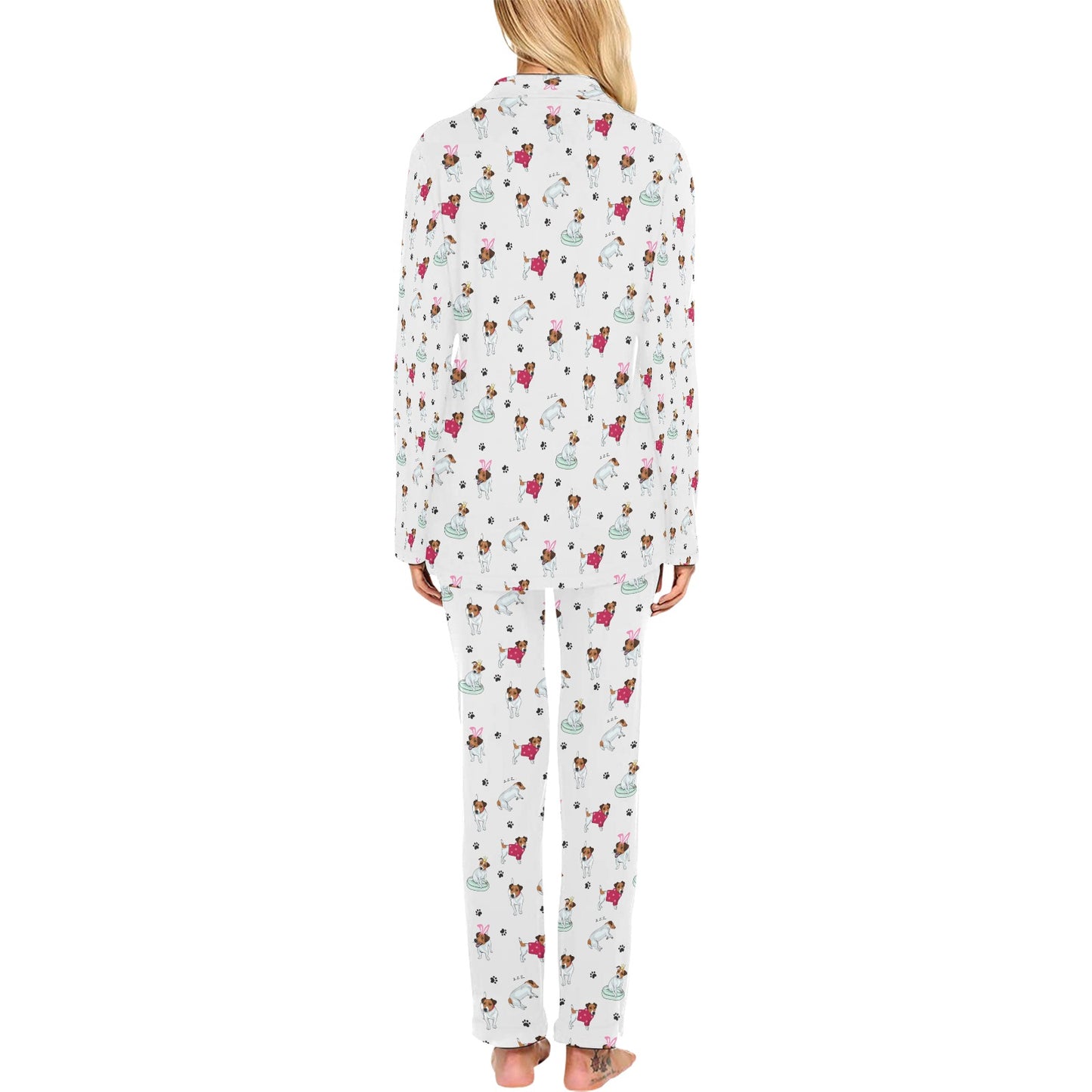 Russell Terriers Print Design LKS308 Women's Long Pajama Set