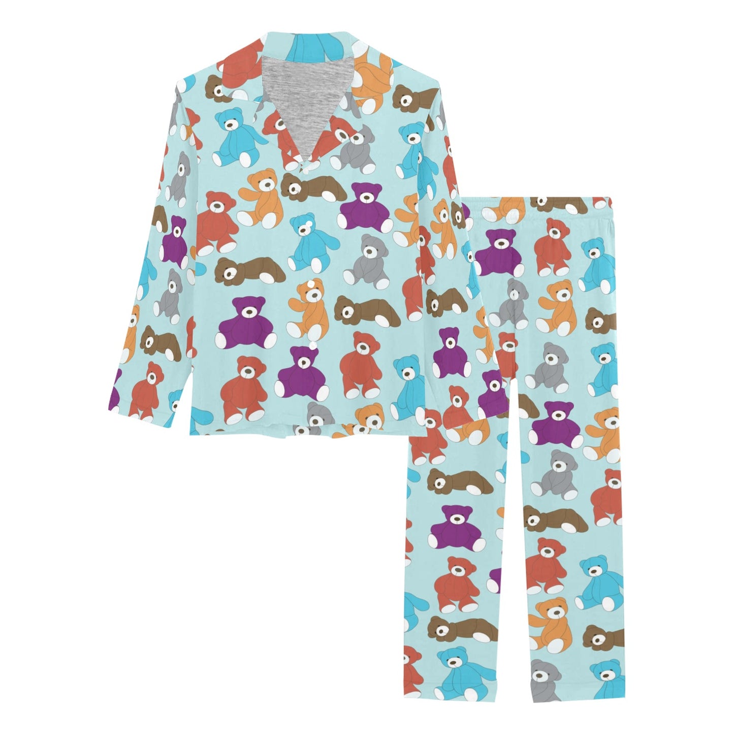 Bear Cute Pattern Print Design 03 Women's Long Pajama Set