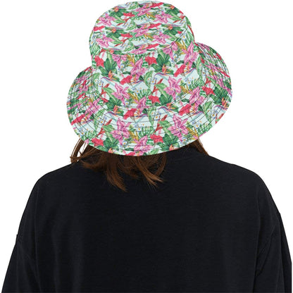 Tropical Flower Print Design LKS304 Unisex Bucket Hat