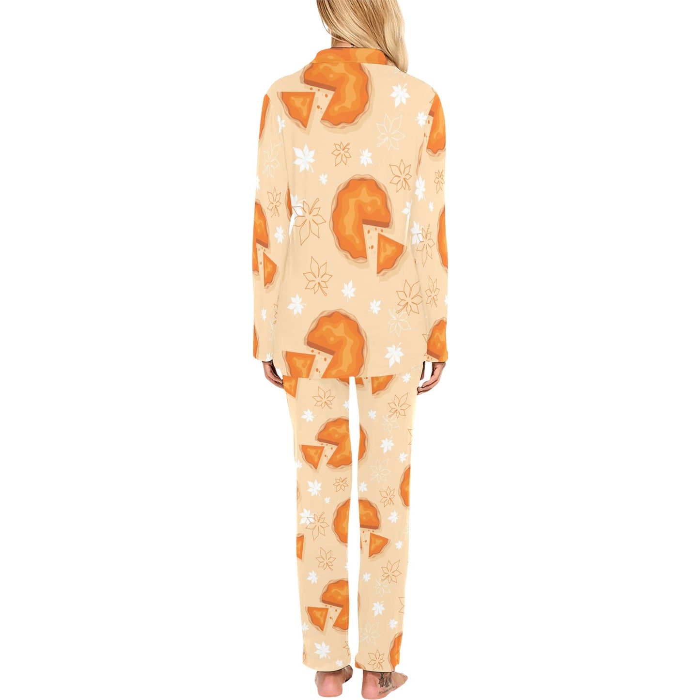 Pie Pattern Print Design A01 Women's Long Pajama Set