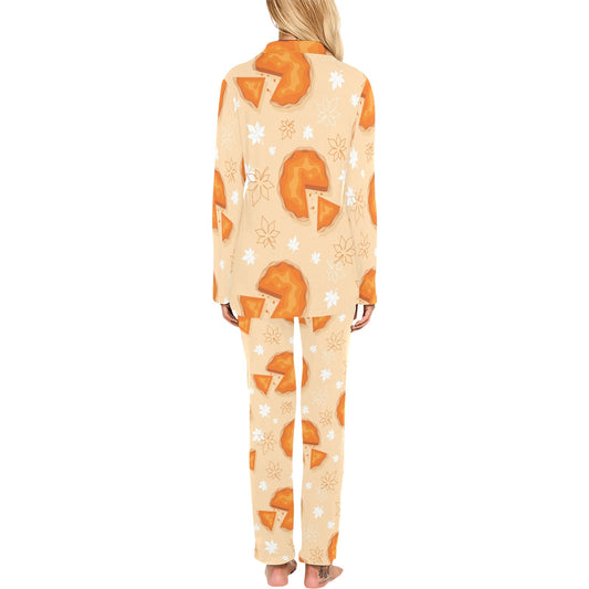 Pie Pattern Print Design A01 Women's Long Pajama Set