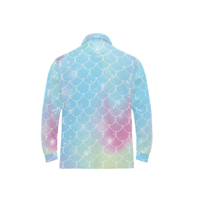 Rainbow Pattern Print Design A06 Long Sleeve Polo Shirt For Men's