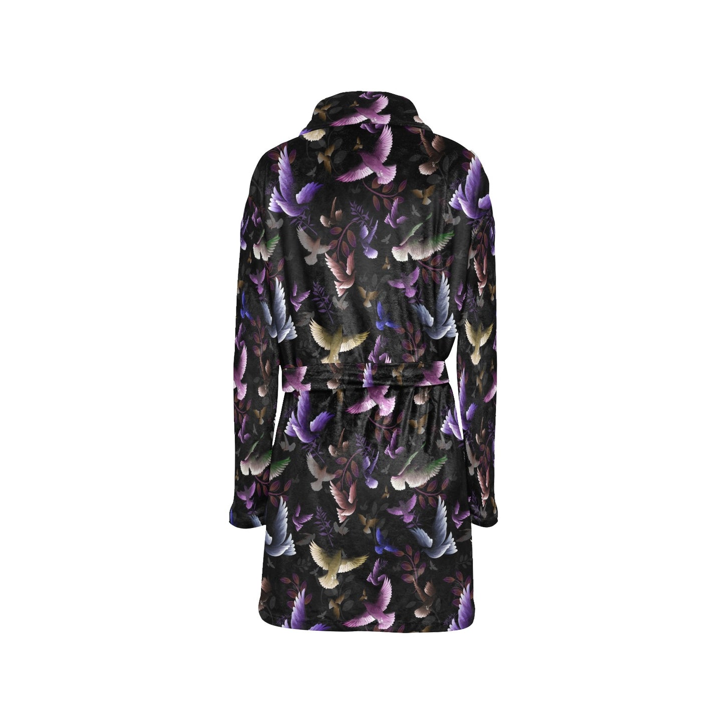 Pigeon Pattern Print Design 01 Women's Fleece Robe