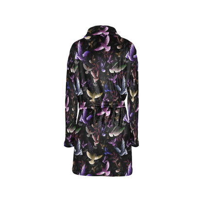 Pigeon Pattern Print Design 01 Women's Fleece Robe