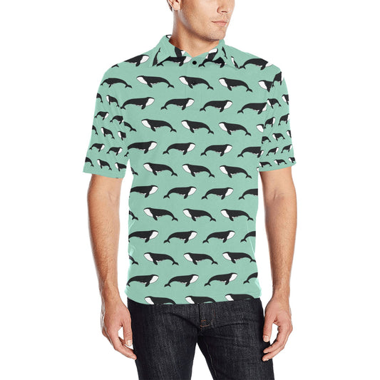 Whale Print Design LKS307 Men Polo Shirt