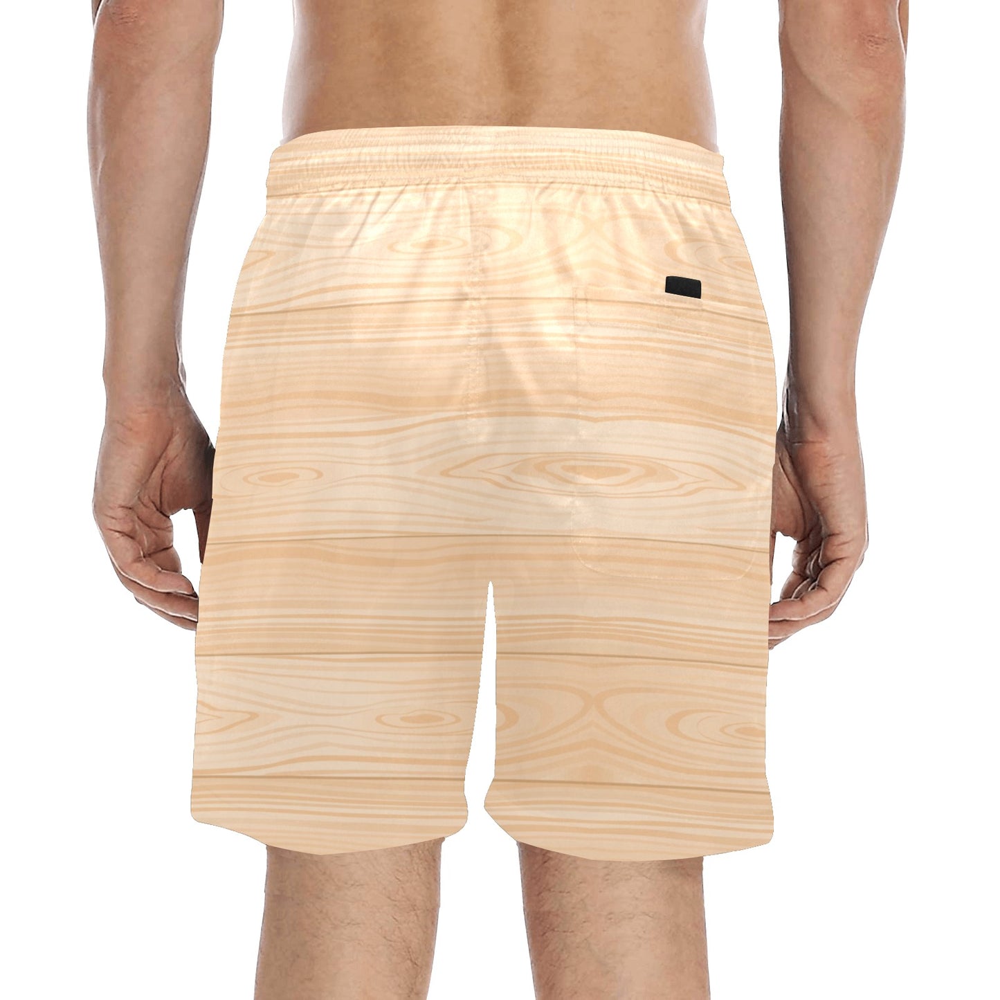 Wood Texture Print Design LKS302 Men's Swim Trunks Beach Shorts