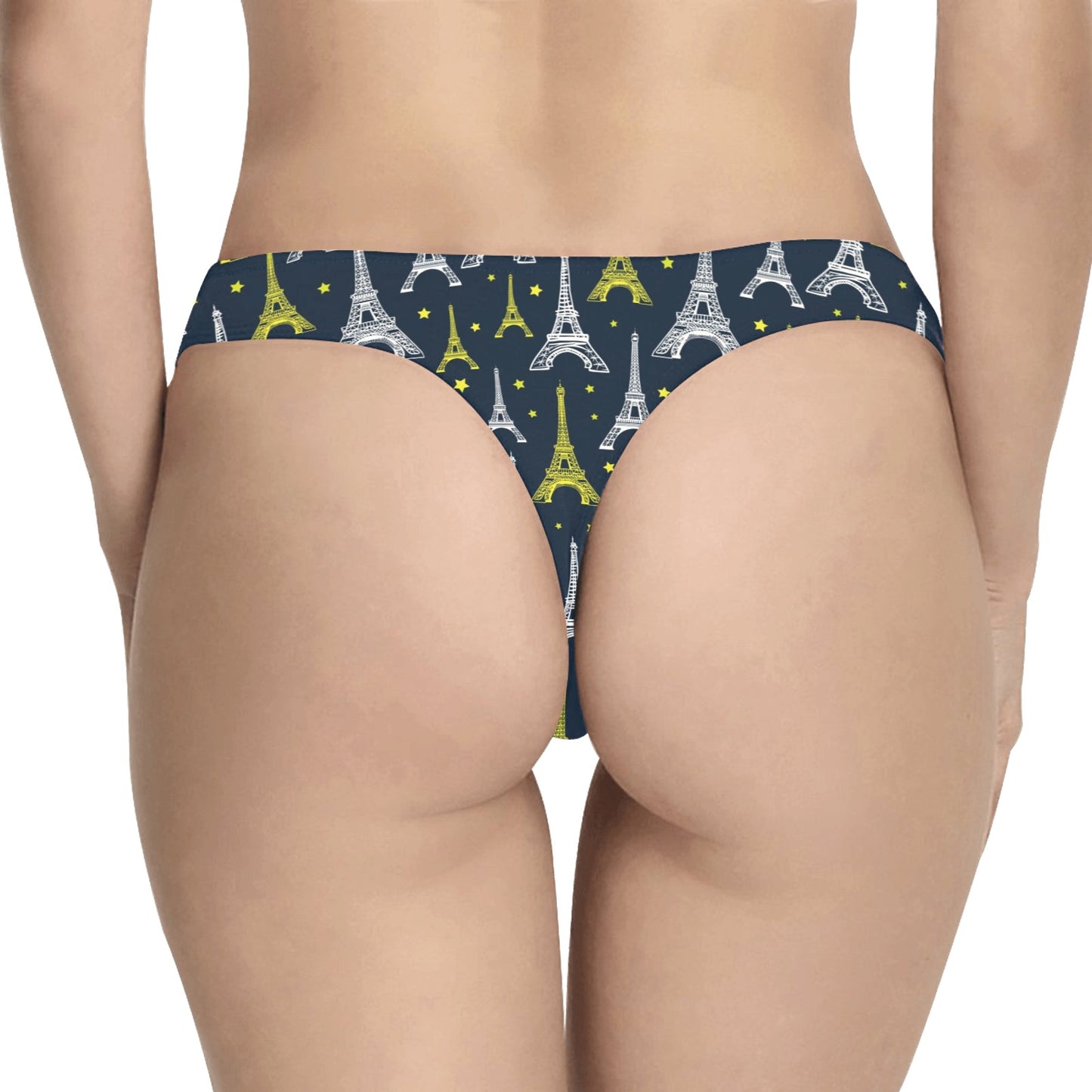 Eiffel Tower Star Print Women's Thongs