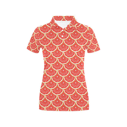 Grapefruit Pattern Print Design GF07 Women's Polo Shirt