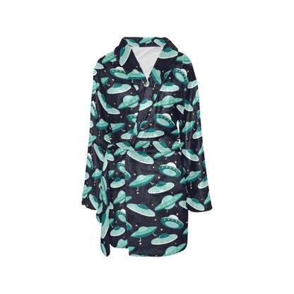 UFO Print Design LKS304 Women's Fleece Robe
