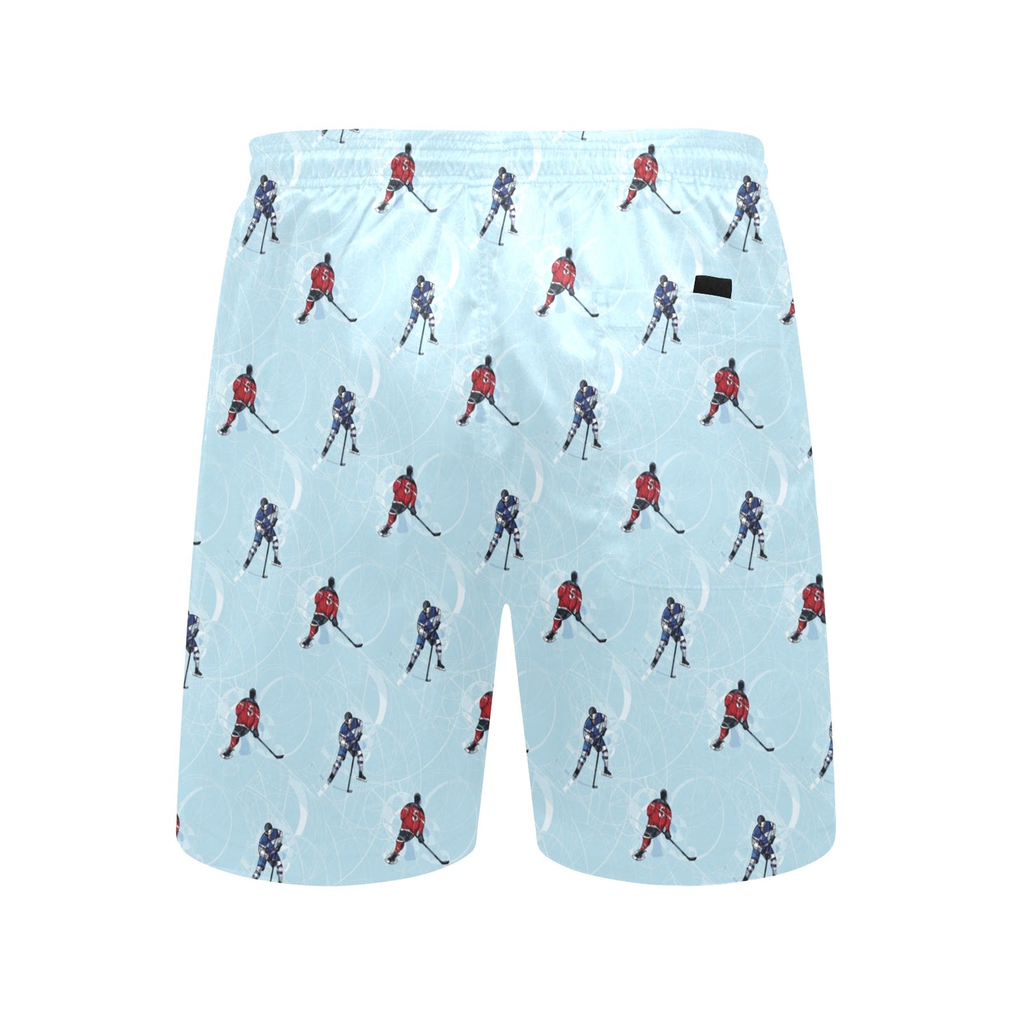 Hockey Player Print Design LKS302 Men's Swim Trunks Beach Shorts