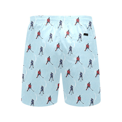 Hockey Player Print Design LKS302 Men's Swim Trunks Beach Shorts
