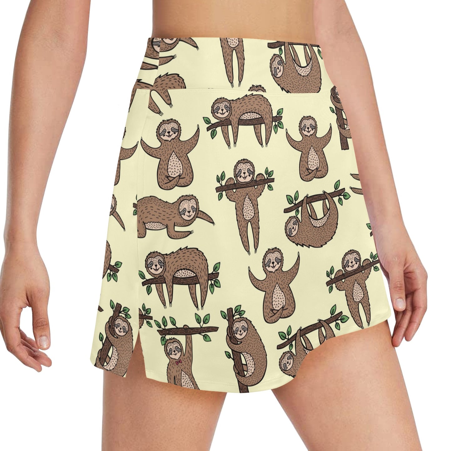 Sloth Print Design LKS3010 17" Golf & Pickleball Skort with Pockets