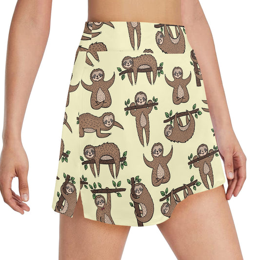 Sloth Print Design LKS3010 17" Golf & Pickleball Skort with Pockets