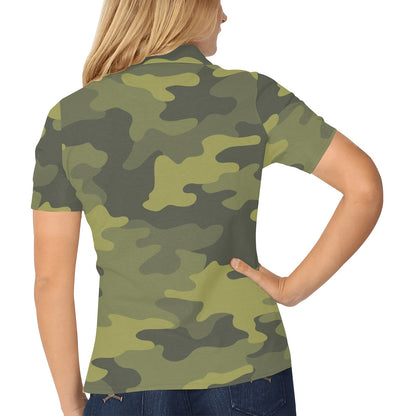 Military Camouflage Pattern Print Design 02 Women's Polo Shirt
