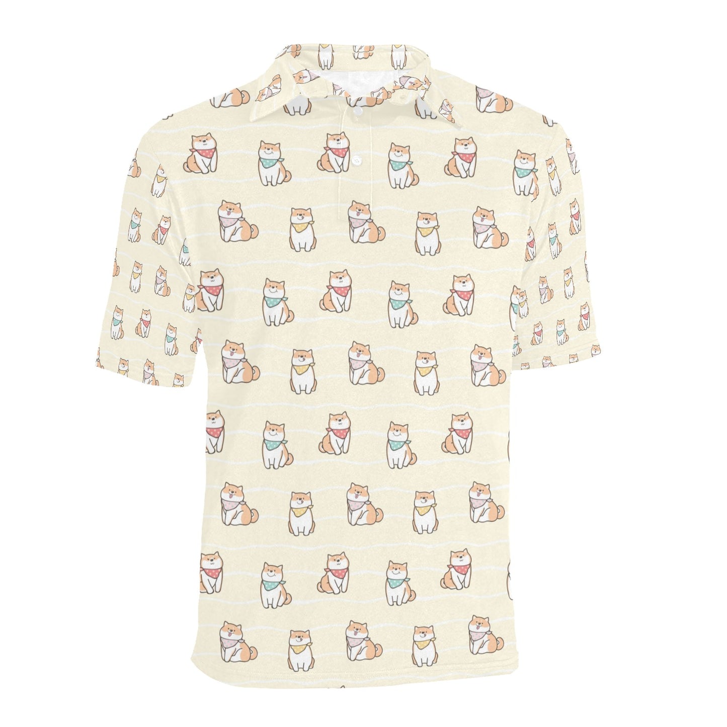 Shiba Inu Print Design LKS306 Men Polo Shirt