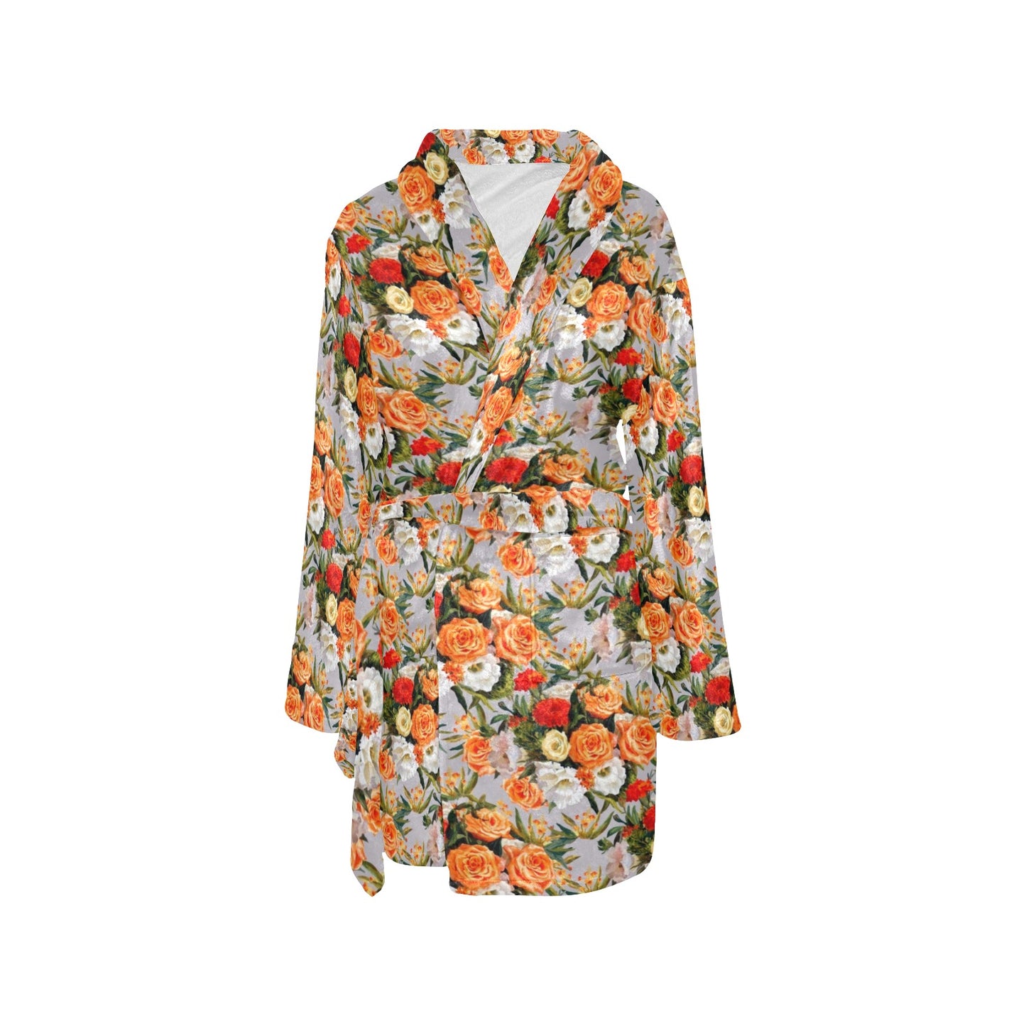 Lisianthus Pattern Print Design LT04 Women's Fleece Robe
