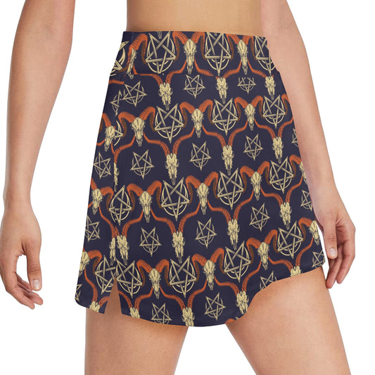 Buffalo Head Print Design LKS403 17" Golf & Pickleball Skort with Pockets