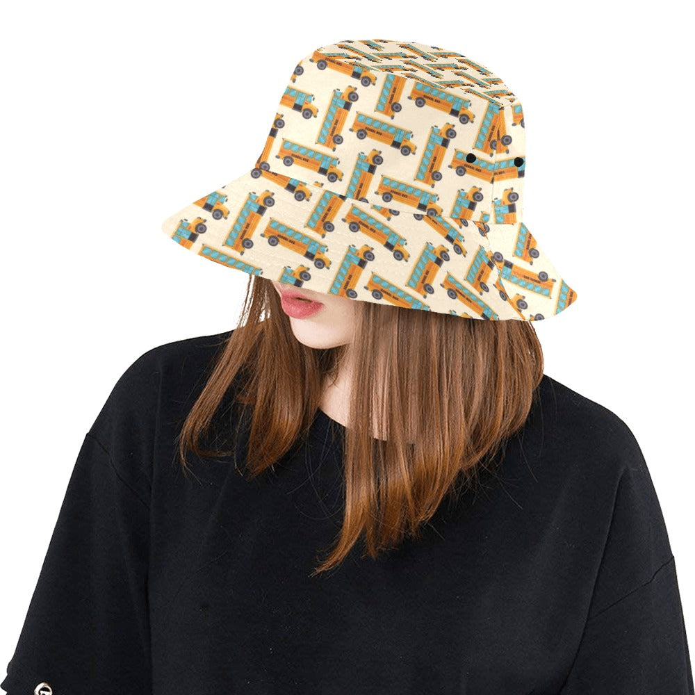 School Bus Print Design LKS305 Unisex Bucket Hat