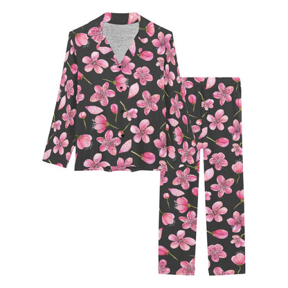 Apple blossom Pattern Print Design AB03 Women's Long Pajama Set