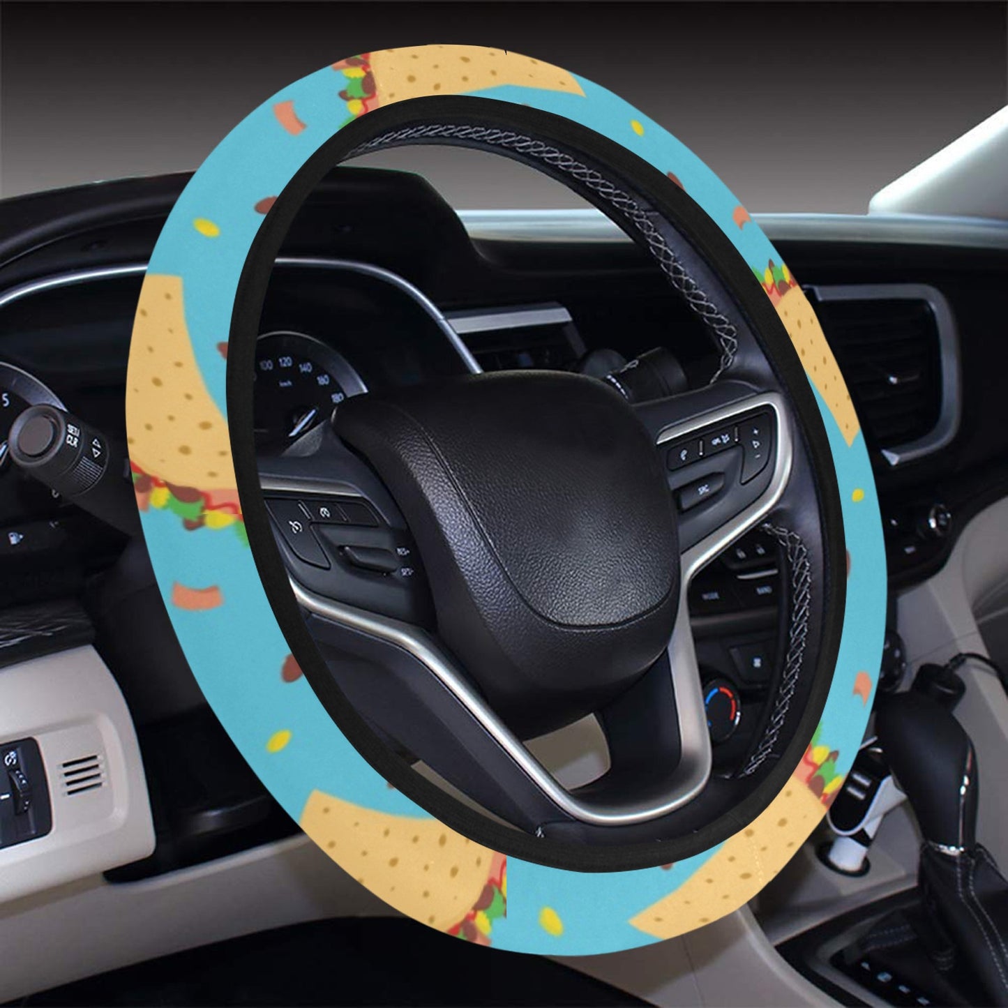 Taco Print Design LKS303 Steering Wheel Cover with Elastic Edge