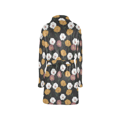 Daisy Pattern Print Design DS04 Women's Fleece Robe