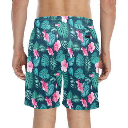 Summer Floral Print Design LKS301 Men's Swim Trunks Beach Shorts